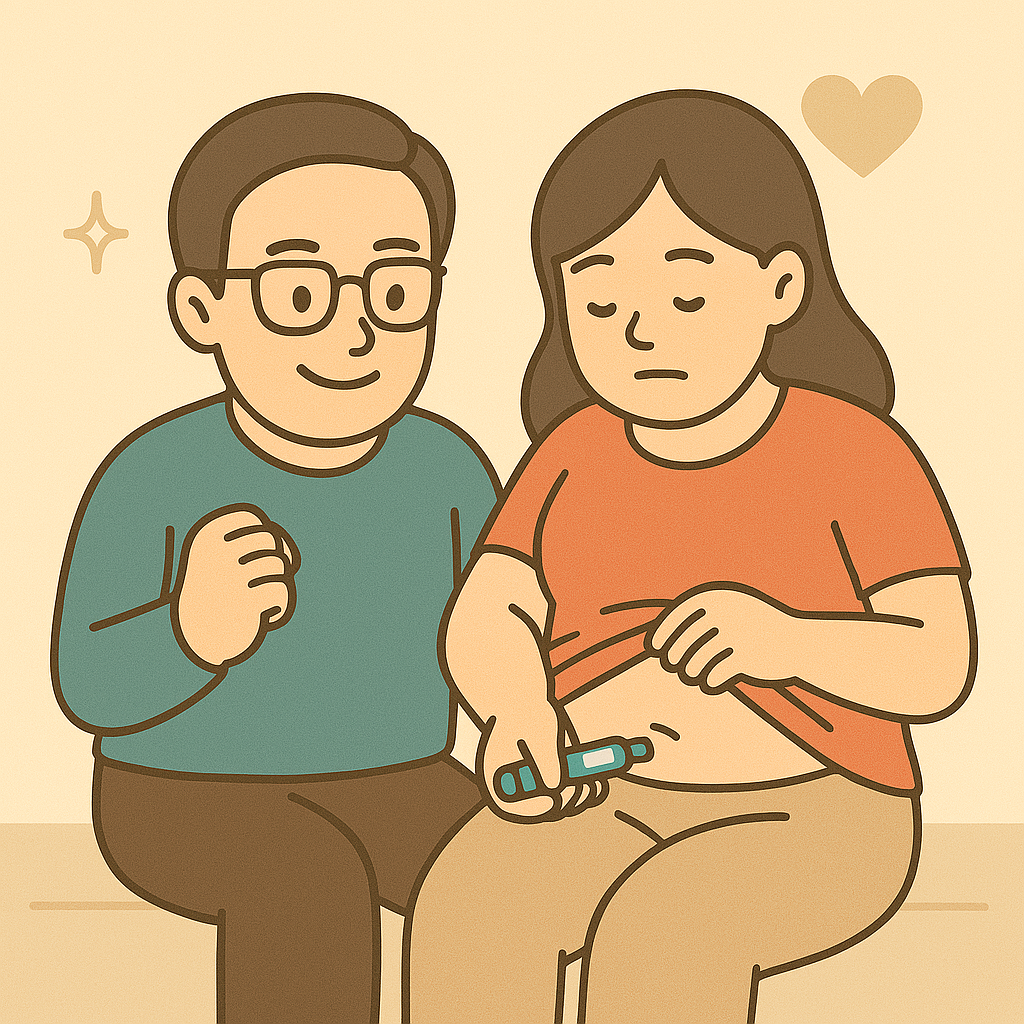 위고비를 주사하는 이미지