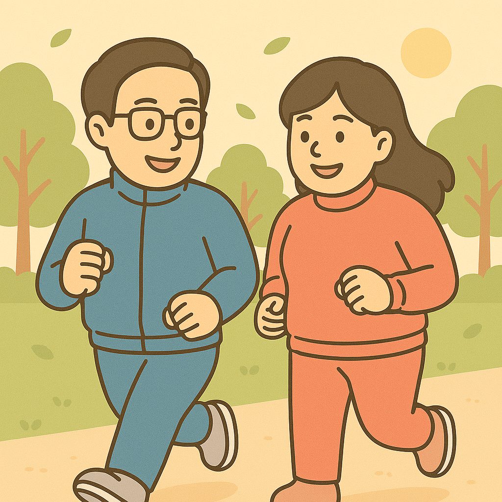 헬시 플레저 실천하는 부부의 산책 루틴, 슬로우 러닝으로 시작해요